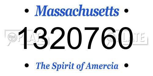 1320760 Massachusetts License Plate