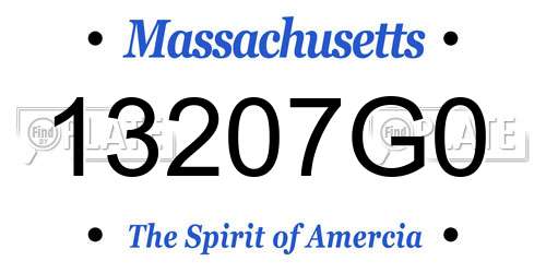 13207G0 Massachusetts License Plate