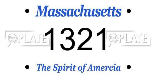 1321 Massachusetts License Plate