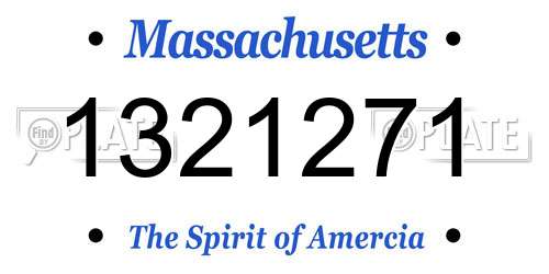 1321271 Massachusetts License Plate