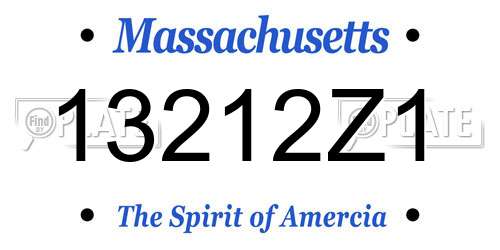 13212Z1 Massachusetts License Plate