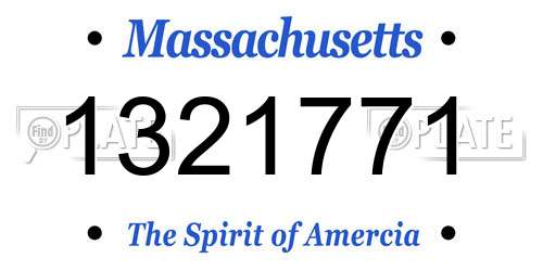 1321771 Massachusetts License Plate