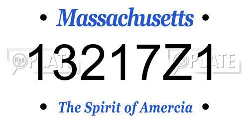 13217Z1 Massachusetts License Plate