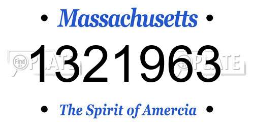 1321963 Massachusetts License Plate