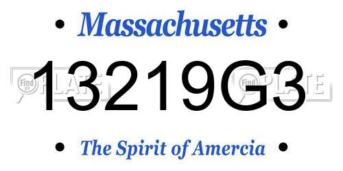 13219G3 Massachusetts License Plate