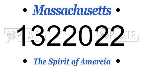 1322022 Massachusetts License Plate