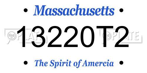 13220T2 Massachusetts License Plate