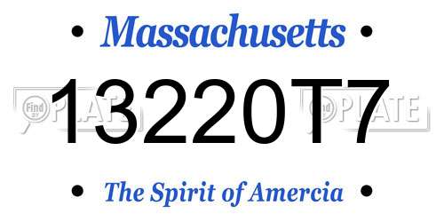 13220T7 Massachusetts License Plate