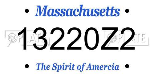 13220Z2 Massachusetts License Plate