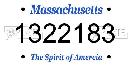 1322183 Massachusetts License Plate