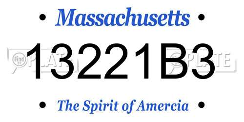 13221B3 Massachusetts License Plate