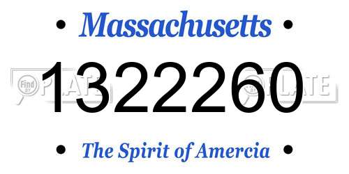 1322260 Massachusetts License Plate