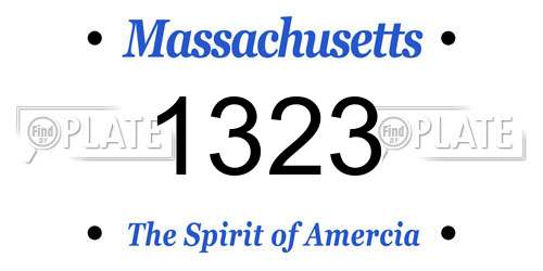 1323 Massachusetts License Plate