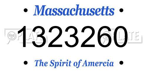 1323260 Massachusetts License Plate