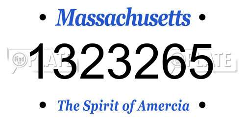 1323265 Massachusetts License Plate