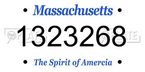 1323268 Massachusetts License Plate
