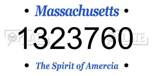 1323760 Massachusetts License Plate