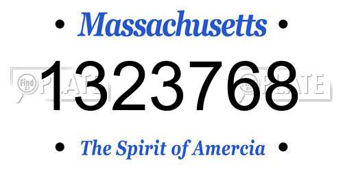 1323768 Massachusetts License Plate