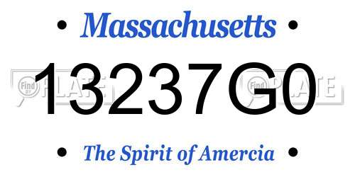 13237G0 Massachusetts License Plate