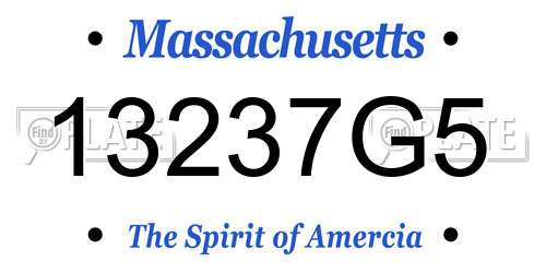 13237G5 Massachusetts License Plate