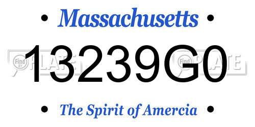 13239G0 Massachusetts License Plate