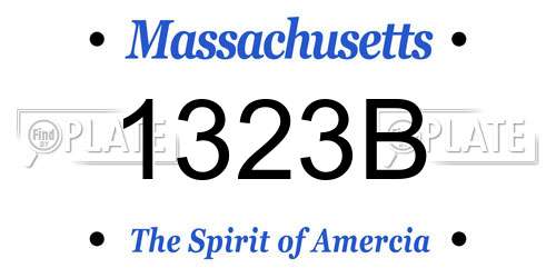 1323B Massachusetts License Plate