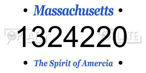 1324220 Massachusetts License Plate