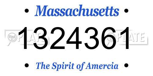 1324361 Massachusetts License Plate