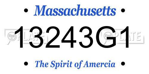13243G1 Massachusetts License Plate