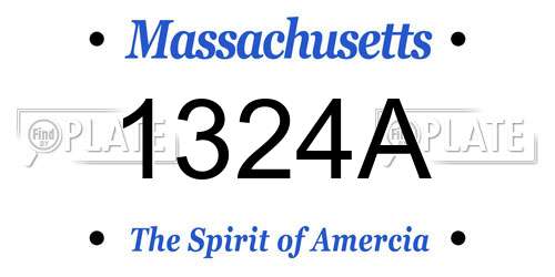 1324A Massachusetts License Plate