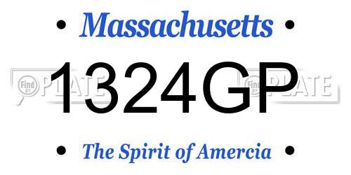 1324GP Massachusetts License Plate