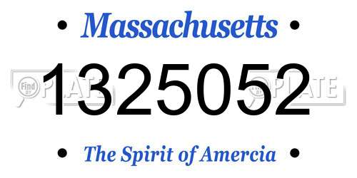 1325052 Massachusetts License Plate