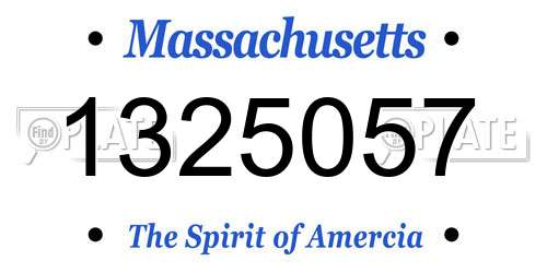 1325057 Massachusetts License Plate
