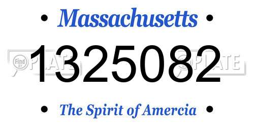 1325082 Massachusetts License Plate