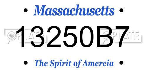 13250B7 Massachusetts License Plate