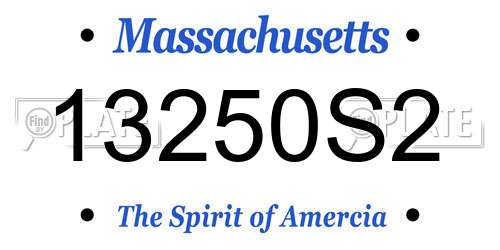 13250S2 Massachusetts License Plate