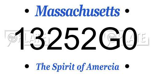 13252G0 Massachusetts License Plate