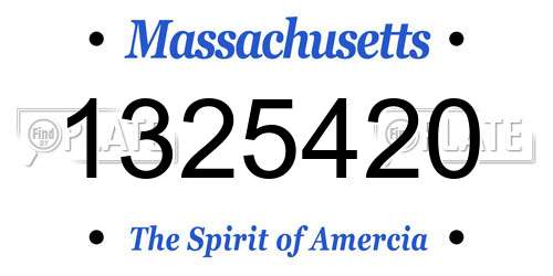1325420 Massachusetts License Plate