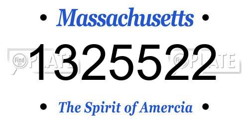 1325522 Massachusetts License Plate