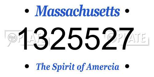 1325527 Massachusetts License Plate
