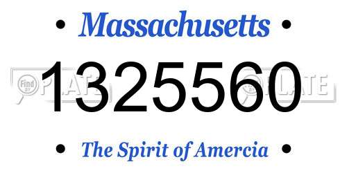 1325560 Massachusetts License Plate