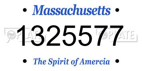 1325577 Massachusetts License Plate