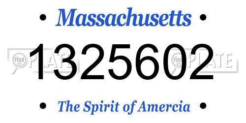 1325602 Massachusetts License Plate