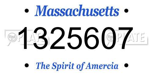 1325607 Massachusetts License Plate