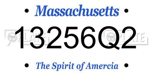 13256Q2 Massachusetts License Plate