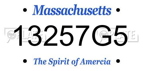 13257G5 Massachusetts License Plate