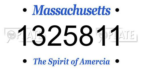 1325811 Massachusetts License Plate