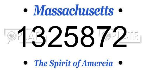1325872 Massachusetts License Plate