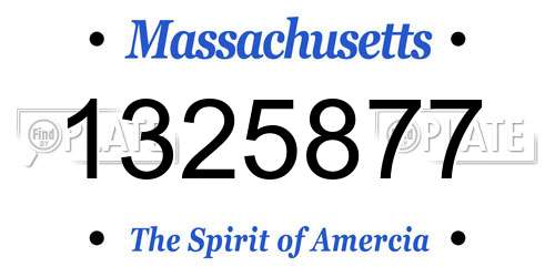 1325877 Massachusetts License Plate