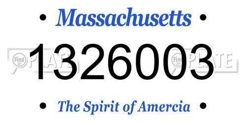 1326003 Massachusetts License Plate